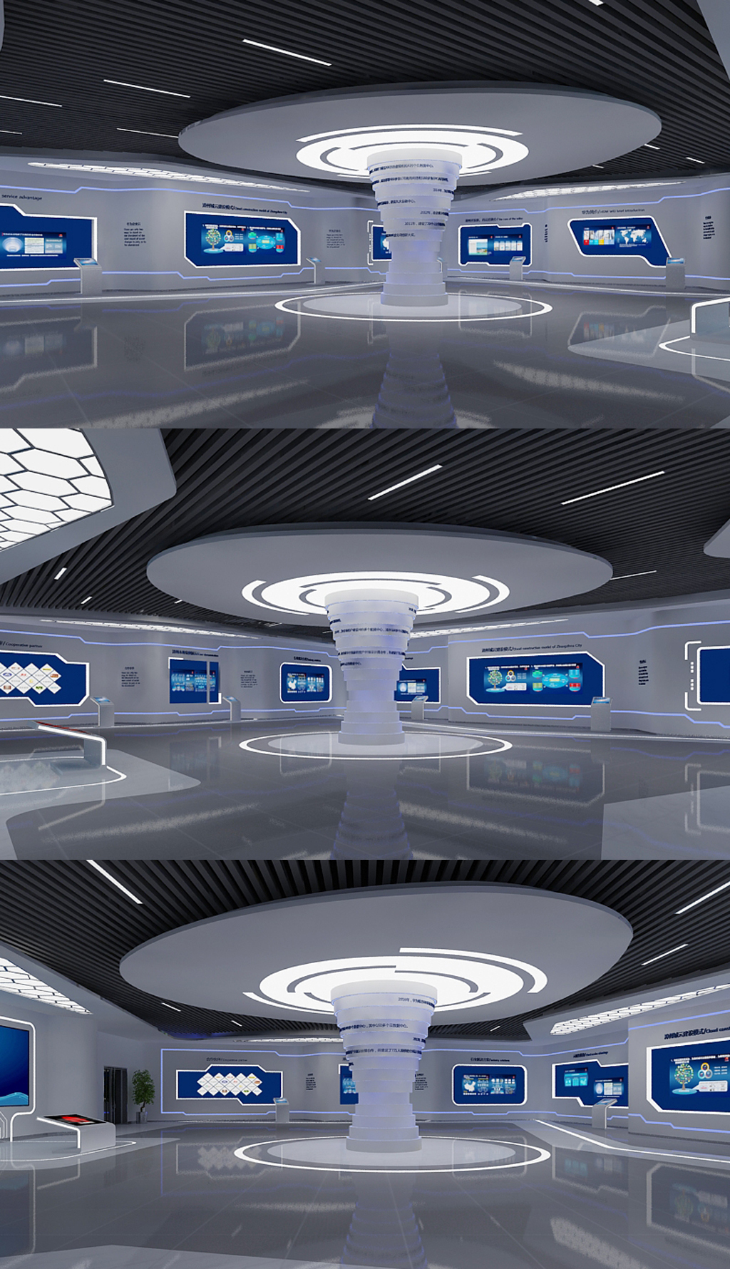 原創(chuàng)時(shí)尚現(xiàn)代科技科技展廳3DMAX模型高清效果圖-版權(quán)可商用